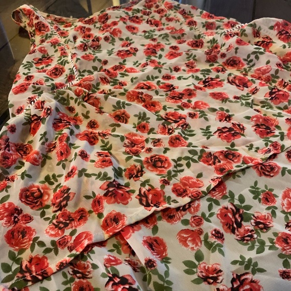 Lush- Sheer Floral Hi Low Crop Top Tank - Picture 3 of 5